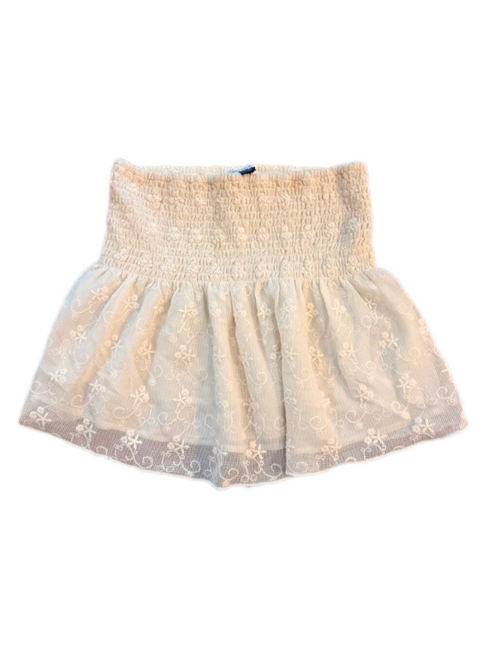 American Eagle Cream Floral Lace Tube Top